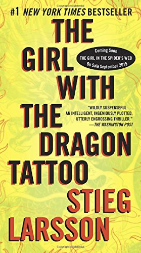 Book Cover for "The Girl with the Dragon Tattoo" Best Thriller Fiction Book for Adults.