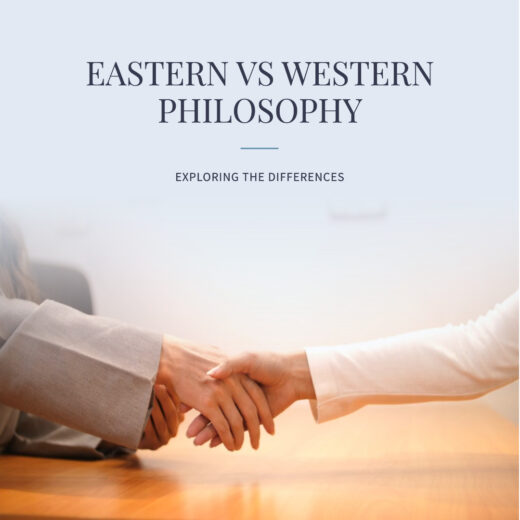 Image of a Western man and an Eastern lady shake hands - Exploring differences in Eastern vs Western philosophy.
