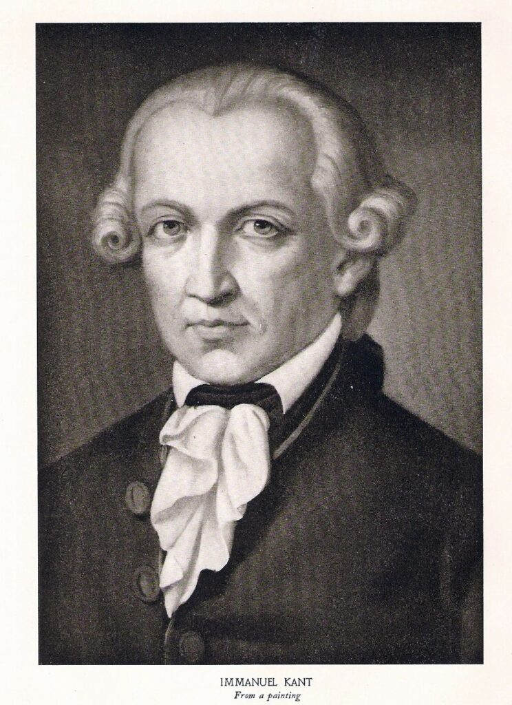 Portrait of Immanuel Kant, the influential philosopher who formalized the concept of deontology.